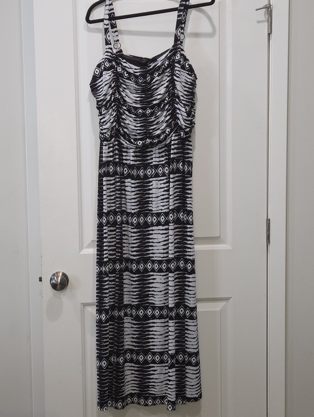 Lane Bryant Black and White Geometric Maxi Dress